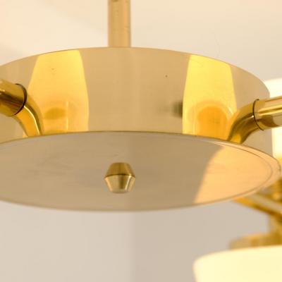 Klaus Michalik Nordic Modern Bau 950 507 Chandelier Brass Glass Klaus Michalik Orno 1980s