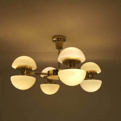 Klaus Michalik Nordic Modern Sizable Bau Chandelier Brass Glass Klaus Michalik Orno 1980s