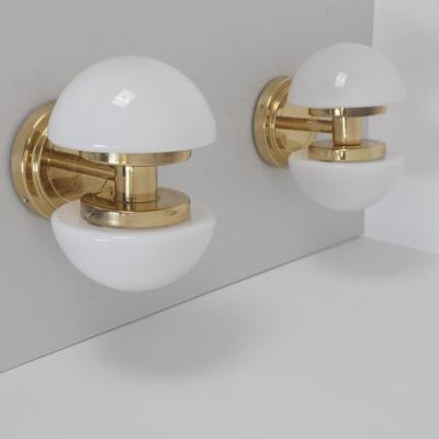 Klaus Michalik Pair of Bau Wall Lamps in Brass Klaus Michalik Orno 1980s