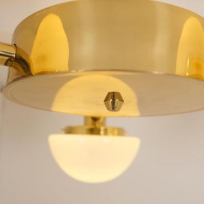 Klaus Michalik Pair of Nordic Modern Chandeliers Brass Glass Klaus Michalik Orno 1980s