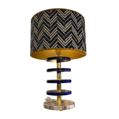 Klein Blue Murano Disc Lamps