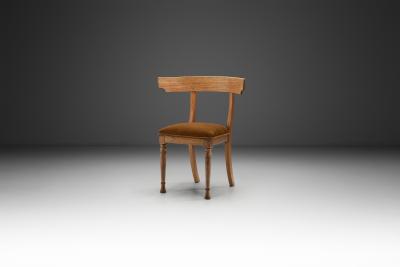 Klismos Inspired Oak Chair with Upholstered Seat Denmark ca 1900