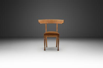 Klismos Inspired Oak Chair with Upholstered Seat Denmark ca 1900