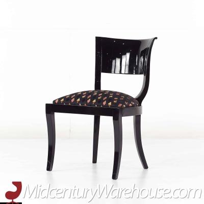 Klismos Style Mid Century Black Lacquer Dining Chairs Set of 4