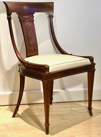 Klismos rare set of 8 solid mahogany dinning chairs