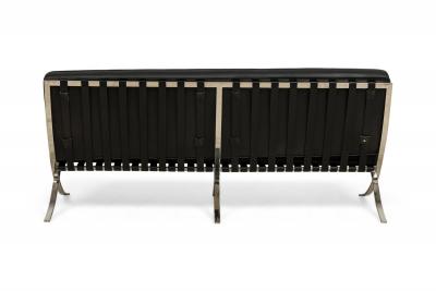 Knoll American Contemporary Barcelona Black Leather Sofa