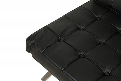 Knoll American Contemporary Barcelona Black Leather Sofa