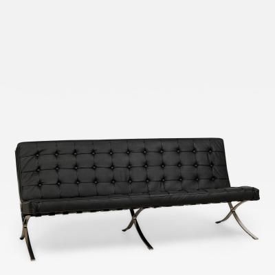 Knoll American Contemporary Barcelona Black Leather Sofa
