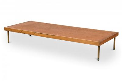Knoll Associates Mid Century American Red Plaid Upholstered Platform Daybed