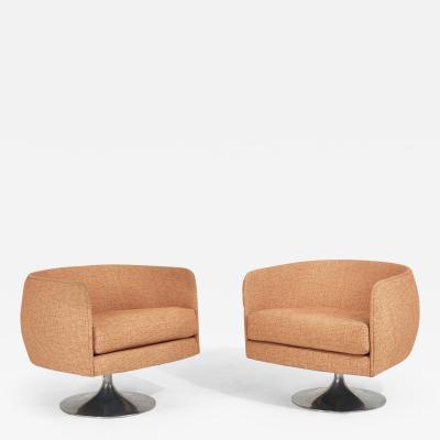 Knoll Joseph DUrso Pair Swivel Lounge Chairs 1960