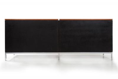 Knoll Mid Century Modern Teak and Chrome Double Chest Credenza circa 1970