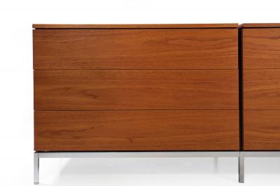 Knoll Mid Century Modern Teak and Chrome Double Chest Credenza circa 1970