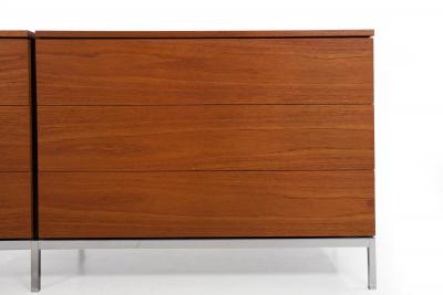 Knoll Mid Century Modern Teak and Chrome Double Chest Credenza circa 1970