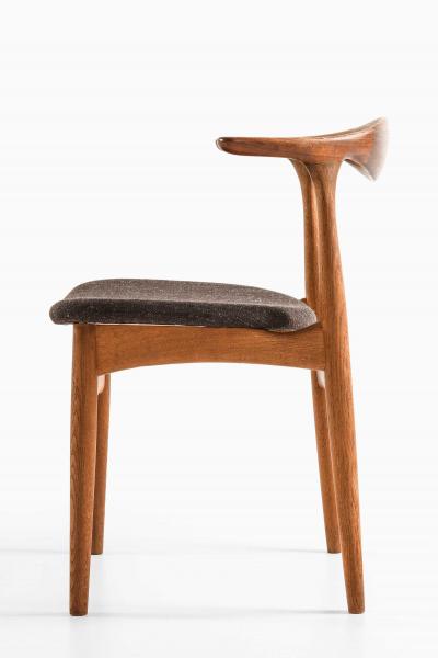 Knud Faerch Set of 10 Cowhorn Dining Chairs in Fabric Oak Teak by Knud F rch 1969