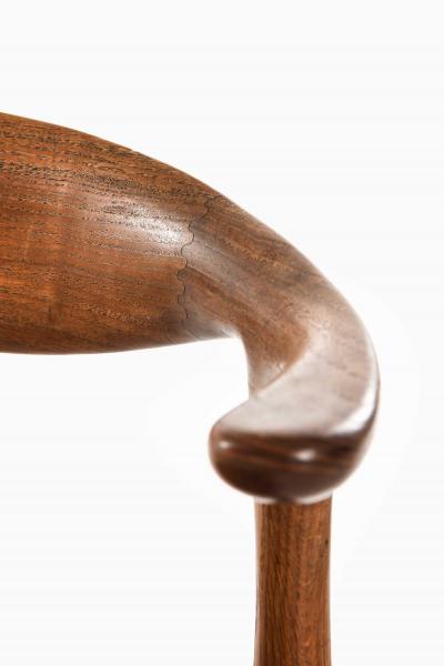 Knud Faerch Set of 10 Cowhorn Dining Chairs in Fabric Oak Teak by Knud F rch 1969