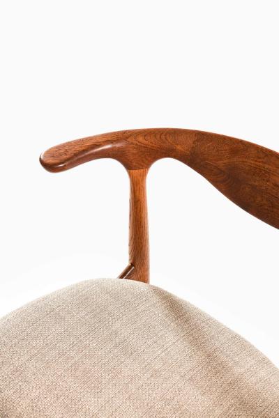 Knud Faerch Set of 6 Cowhorn Dining Chairs in Fabric Oak Teak by Knud F rch 1969
