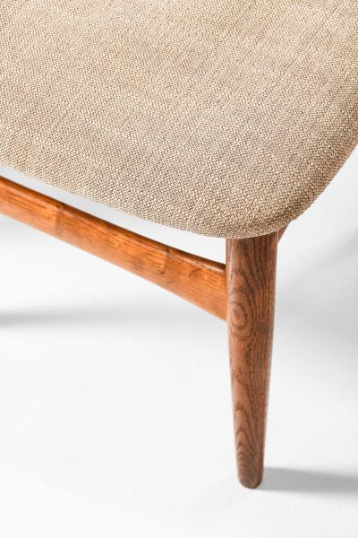 Knud Faerch Set of 6 Cowhorn Dining Chairs in Fabric Oak Teak by Knud F rch 1969