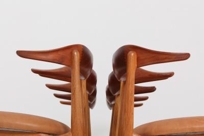 Knud Faerch Set of Eight Danish Dining Chairs Cowhorn Chair by Knud Faerch