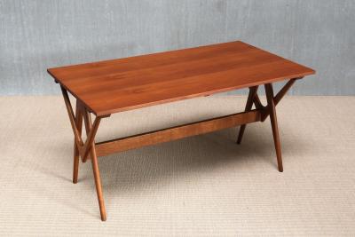 Knud Mortensen Important Knud Mortensen Extendable Dining Table in Oak and Teak Denmark 1955