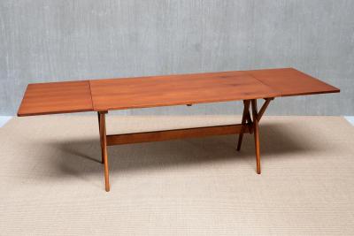 Knud Mortensen Important Knud Mortensen Extendable Dining Table in Oak and Teak Denmark 1955