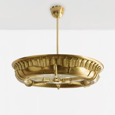 Knut Hallgren Knut Hallgren SCANDINAVIAN ART DECO RING FORM POLISHED BRASS PENDANT