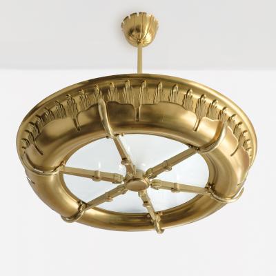 Knut Hallgren Knut Hallgren SCANDINAVIAN ART DECO RING FORM POLISHED BRASS PENDANT