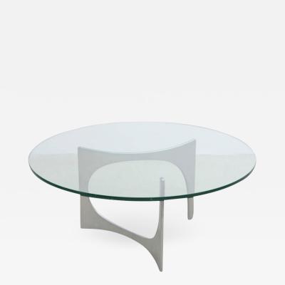 Knut Hesterberg Aluminum and Glass Coffee Table by Knut Hesterberg for Ronald Schmitt