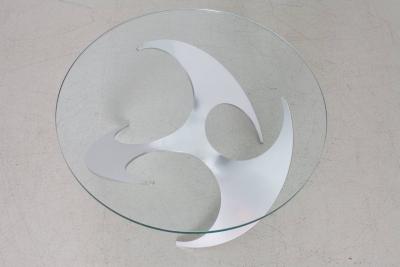 Knut Hesterberg Aluminum and Glass Propeller Coffee Table by Knut Hesterberg for Ronald Schmitt