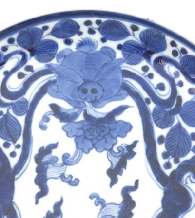 Ko Imari Blue and White Plate Japan 18th Century