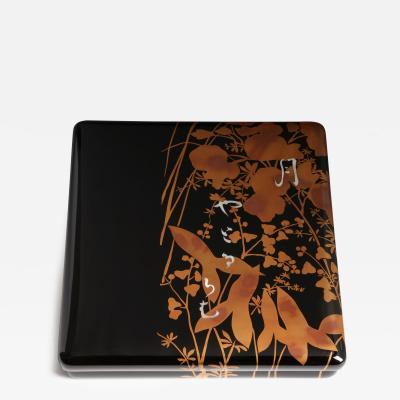 Koda Katei Paper Box with Summer Plants and Line of Verse T 4122 