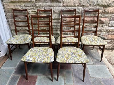 Koefoeds Hornslet Fantastic Set 6 Koefoed Hornslet Teak Ladder Back Dining Chairs