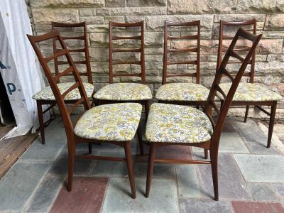 Koefoeds Hornslet Fantastic Set 6 Koefoed Hornslet Teak Ladder Back Dining Chairs