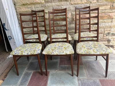 Koefoeds Hornslet Fantastic Set 6 Koefoed Hornslet Teak Ladder Back Dining Chairs