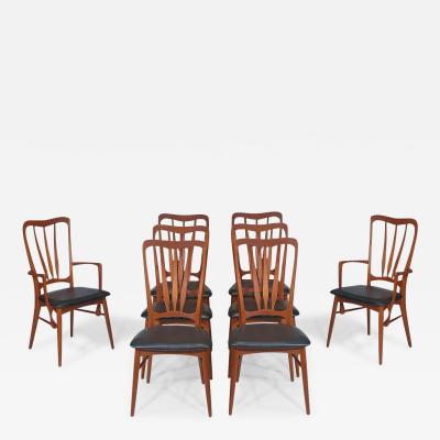 Koefoeds Hornslet Niels Koefoed Ingrid Teak Danish Dining Chairs Set of 8 Restored