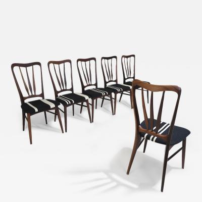 Koefoeds Hornslet Six 6 Niels Koefoed for Koefoeds Hornslet Sculptural Rosewood Dining Chairs