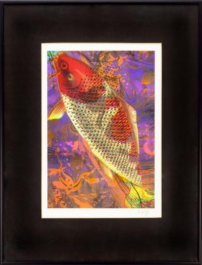 Koi Fish Print 1991 Framed Signed