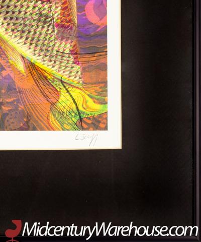 Koi Fish Print 1991 Framed Signed