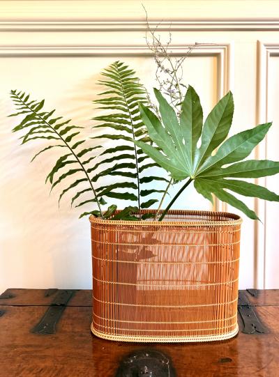 Koide Bunsei Contemporary Japanese Bamboo Basket Ikebana by Koide Bunsei