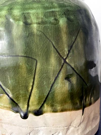 Koie Ryoji Japanese Modern Studio Ceramic Oribe Jar by Ryoji Koie