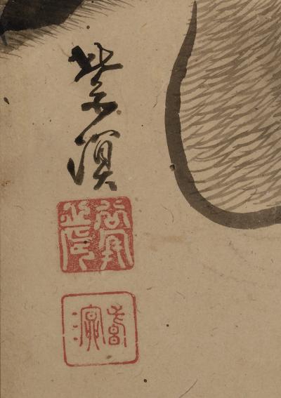 Kokuho Shimei 19th Century Japanese Tiger Painting Pair by Kokuho Shimei 1789 1859 