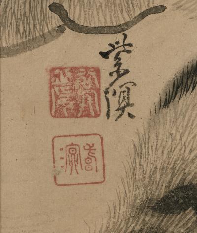 Kokuho Shimei 19th Century Japanese Tiger Painting Pair by Kokuho Shimei 1789 1859 