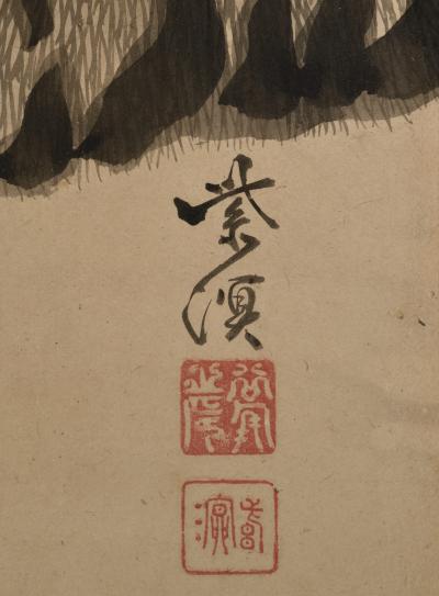 Kokuho Shimei 19th Century Japanese Tiger Painting Pair by Kokuho Shimei 1789 1859 