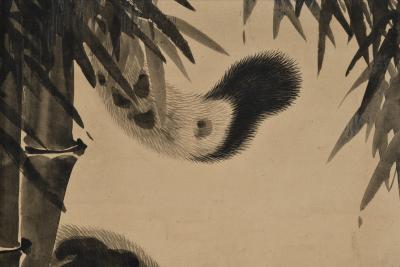 Kokuho Shimei 19th Century Japanese Tiger Painting Pair by Kokuho Shimei 1789 1859 