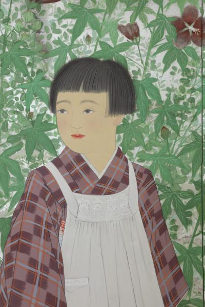 Kono Yoshimine Young Girl with Autumn Plants 1930s