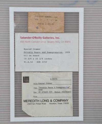 Konrad Cramer Prickly Pears and Pomegranates 1929