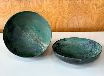 Korean Antique Bronze Footed Vessel with Lid Early Joseon Dynasty