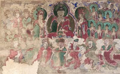 Korean Buddhist Temple Scroll Painting Sinjung Taenghwa Joseon Dynasty