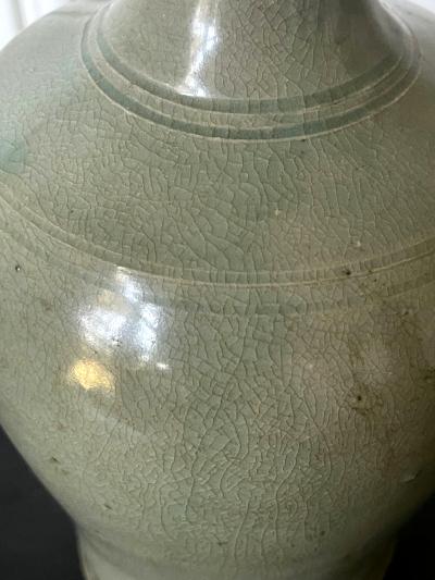 Korean Caledon Vase Bottle with Kintsugi Repair Goryeo Dynasty