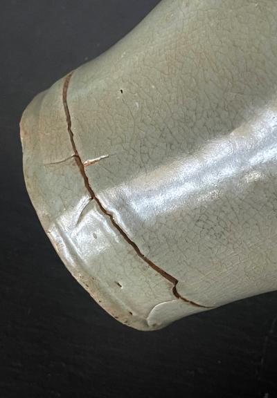 Korean Caledon Vase Bottle with Kintsugi Repair Goryeo Dynasty