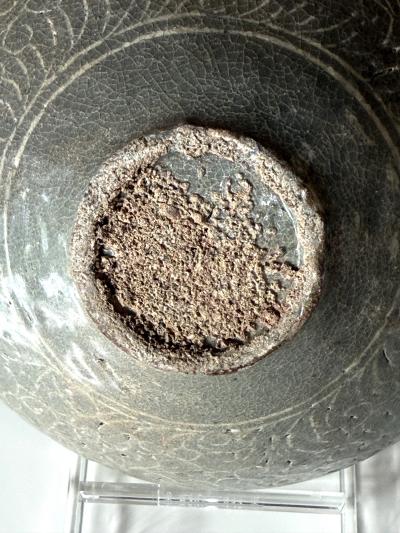 Korean Ceramic Celadon Bowl with Sanggam Slip Inlay Goryeo Dynasty
